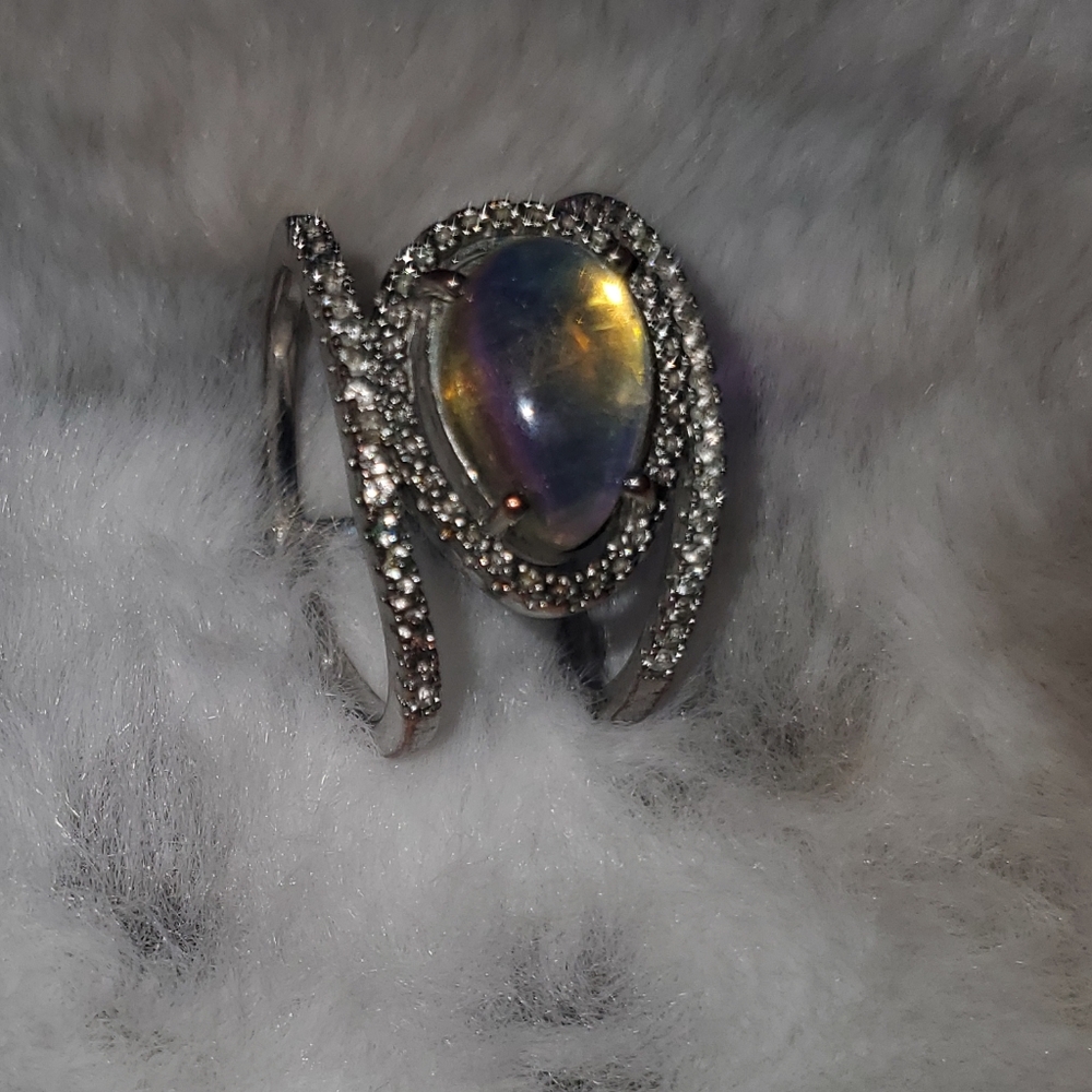 Sterling silver moonstone ring